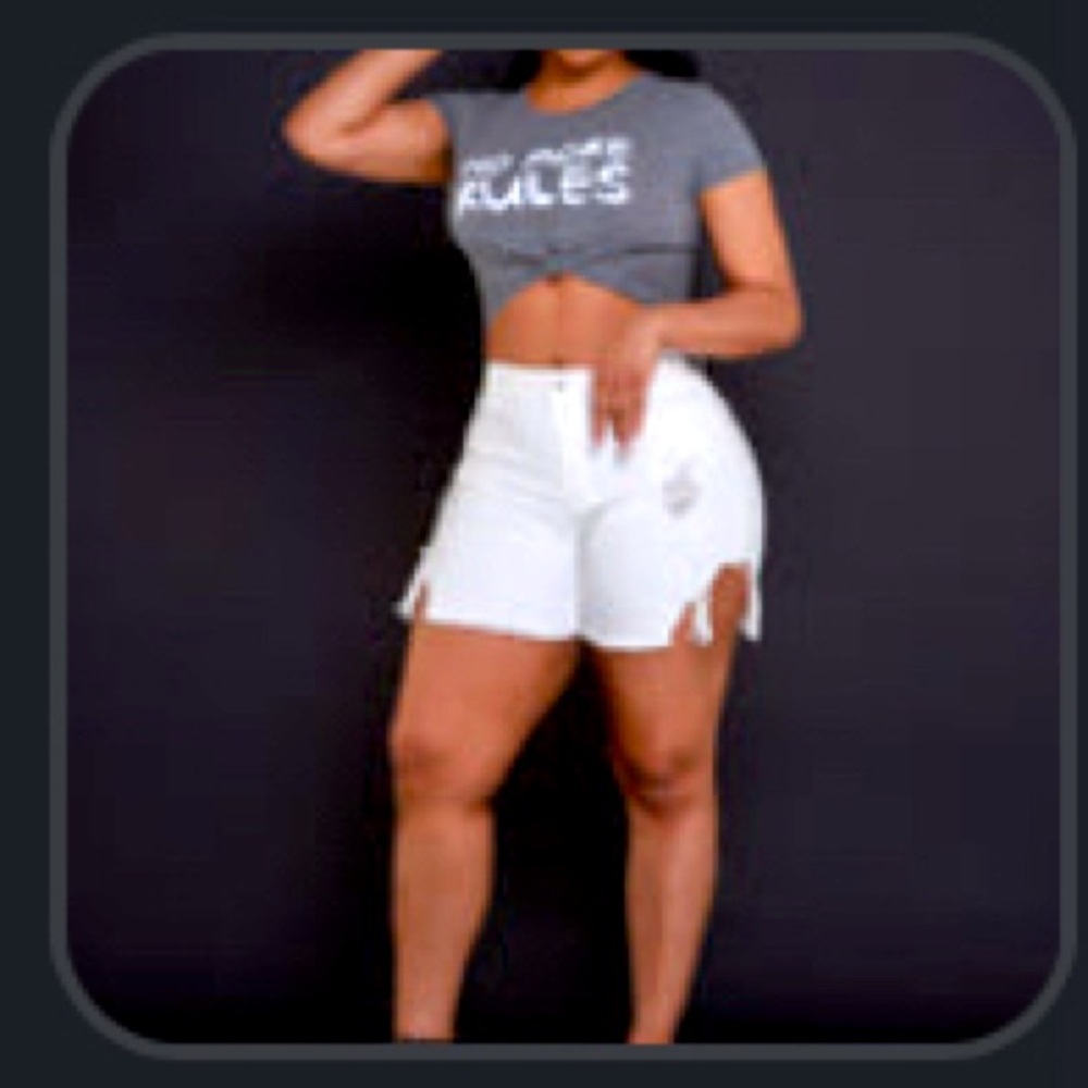 White jean stretch cutoff shorts white size M 6, 7, 8, 9, 10 Swank a posh white